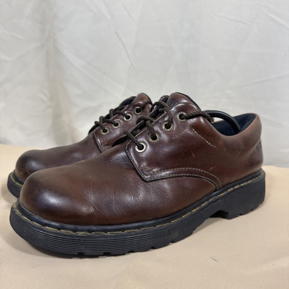 Doc Dr. Martens 90s Brown Leather Oxfords Mens 12 Made in England Y2K Chunky